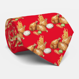 cool tiled fried chicken pattern tie