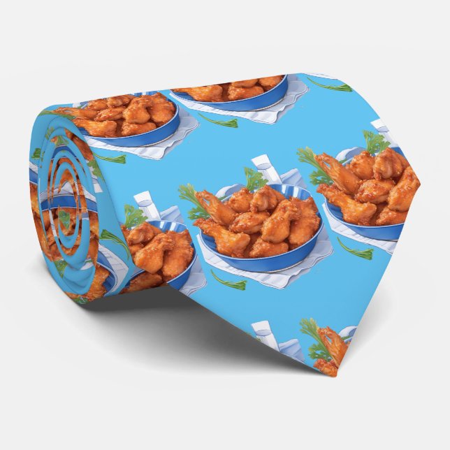 Cool tiled fried chicken pattern tie (Rolled)