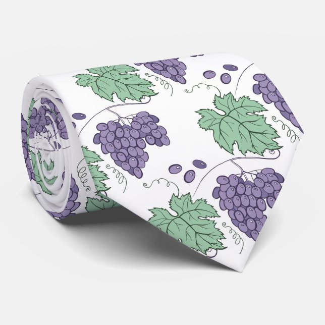 cool tiled grapes fruit pattern  tie (Rolled)