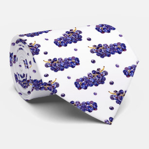 cool tiled grapes fruit pattern tie