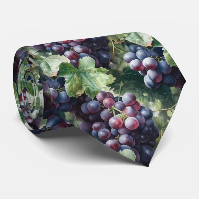 Cool tiled grapes pattern fruit  tie (Rolled)