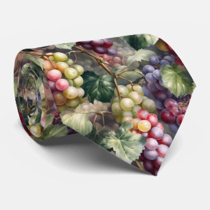Cool tiled grapes pattern fruit  tie