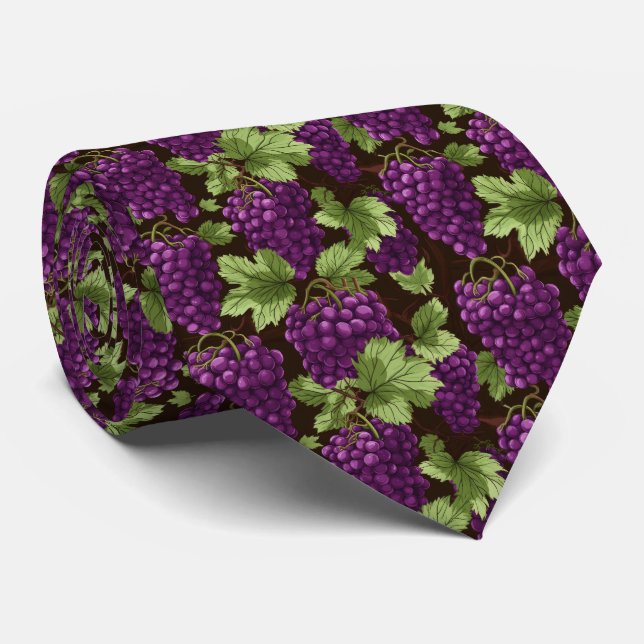 Cool tiled grapes pattern  tie (Rolled)
