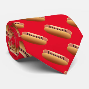 Cool tiled grilled hotdog pattern  tie