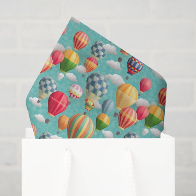cool tiled hot air balloons party tissue paper (Gift Bag)