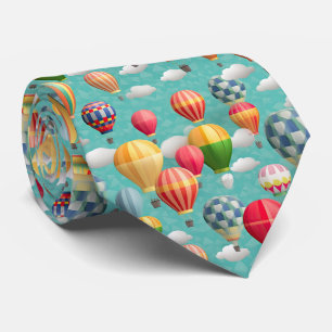 cool tiled hot air balloons tie
