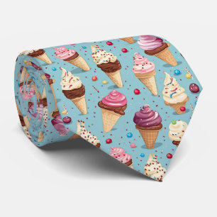 Cool tiled ice cream pattern tie