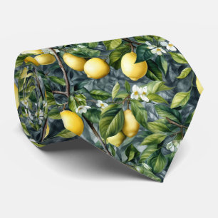 Cool tiled lemon fruit pattern  tie
