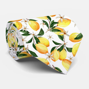 cool tiled lemon fruit pattern  tie