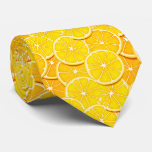 cool tiled lemon slice pattern fruit tie