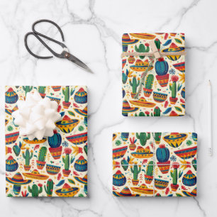 Cool tiled Mexican fiesta party  Wrapping Paper Sheet