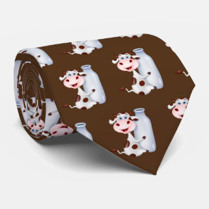 Cool tiled milk cow pattern tie