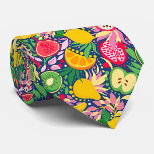 cool tiled mixed fruit pattern tie