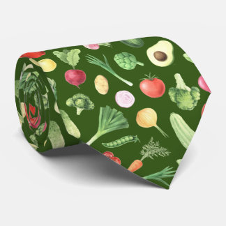 cool tiled mixed vegetables pattern  tie