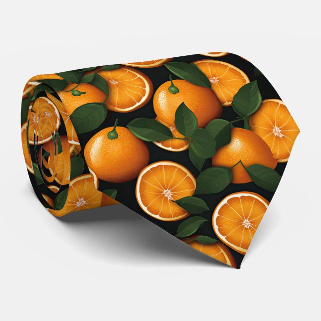 Cool tiled orange pattern  tie (Rolled)