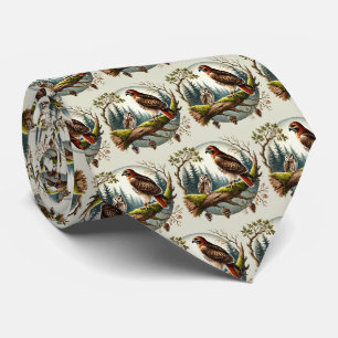 Cool tiled owl eagle pattern tie