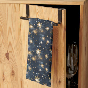 Cool tiled pattern Seasonal snowflakes Tea Towel