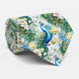 Cool tiled peacock pattern  tie