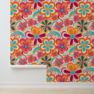 Cool tiled retro pattern wallpaper