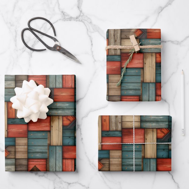 Cool tiled retro Western pattern  Wrapping Paper Sheet (Front)