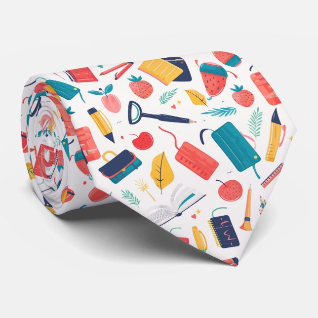 Cool tiled School pattern Teacher Tie (Rolled)