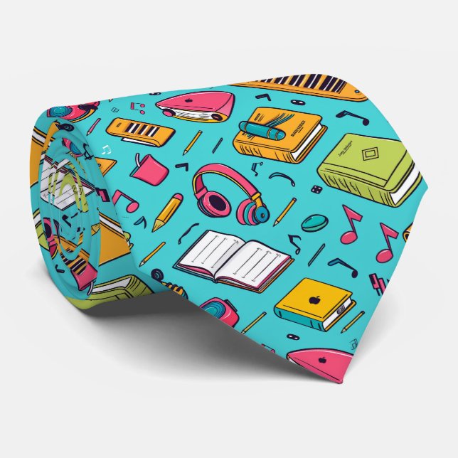 Cool tiled School pattern Teacher  Tie (Rolled)