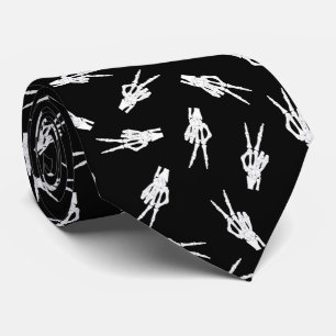 cool tiled skeleton hands Halloween party Tie