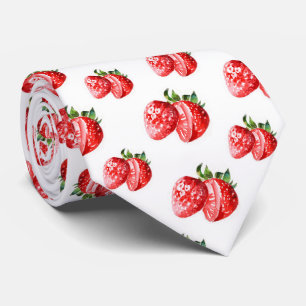 cool tiled strawberry fruit pattern  tie
