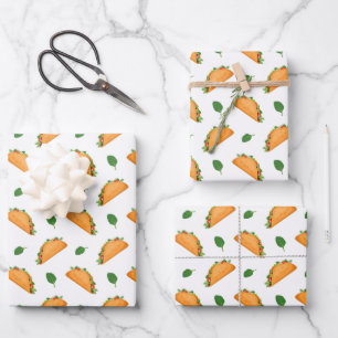 cool tiled taco party pattern wrapping paper sheet