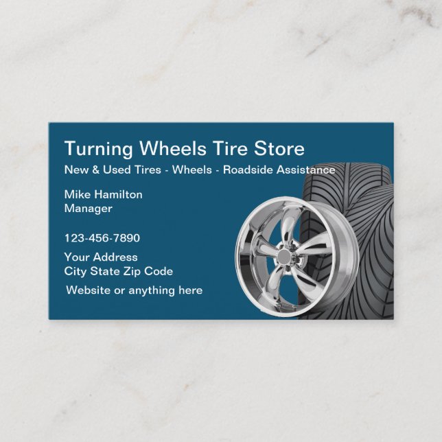 Cool Tire And Automotive Theme  Business Card (Front)