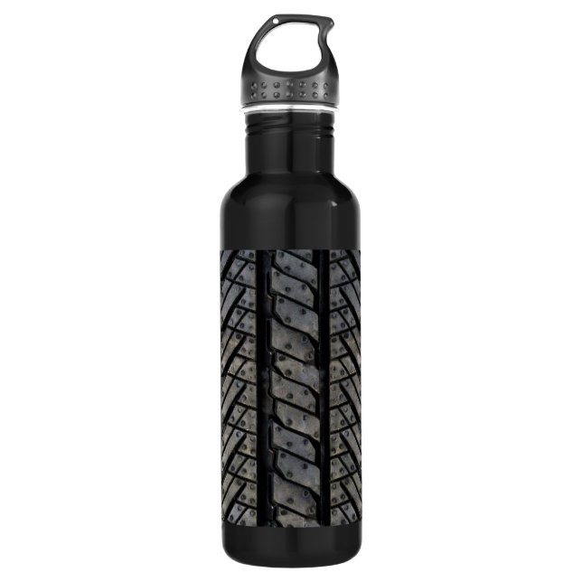 Cool Tire Rubber Automotive Texture Decor 710 Ml Water Bottle (Front)