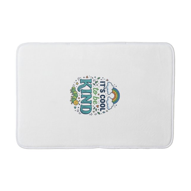 Cool To Be Kind Rainbow Caterpillar Shirt Design_1 Bath Mat (Front)