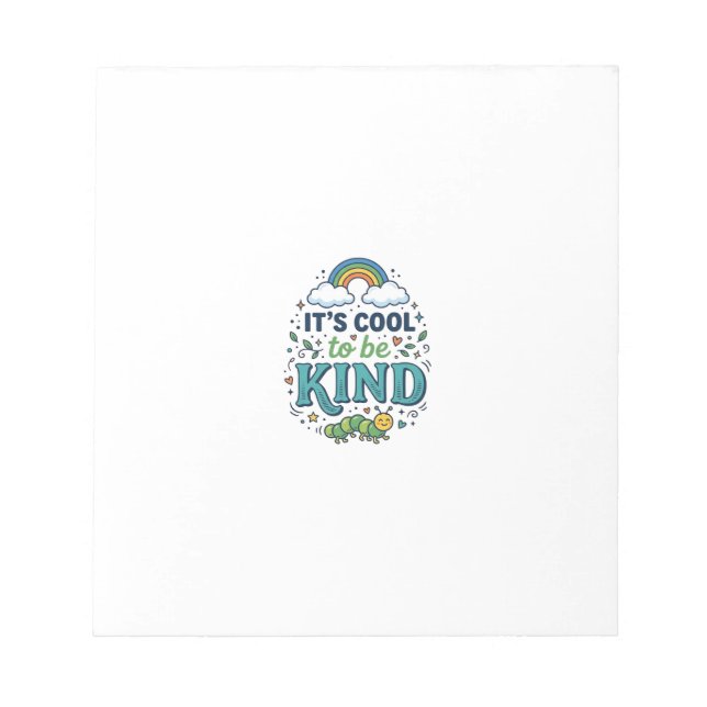 Cool To Be Kind Rainbow Caterpillar Shirt Design_1 Notepad (Front)