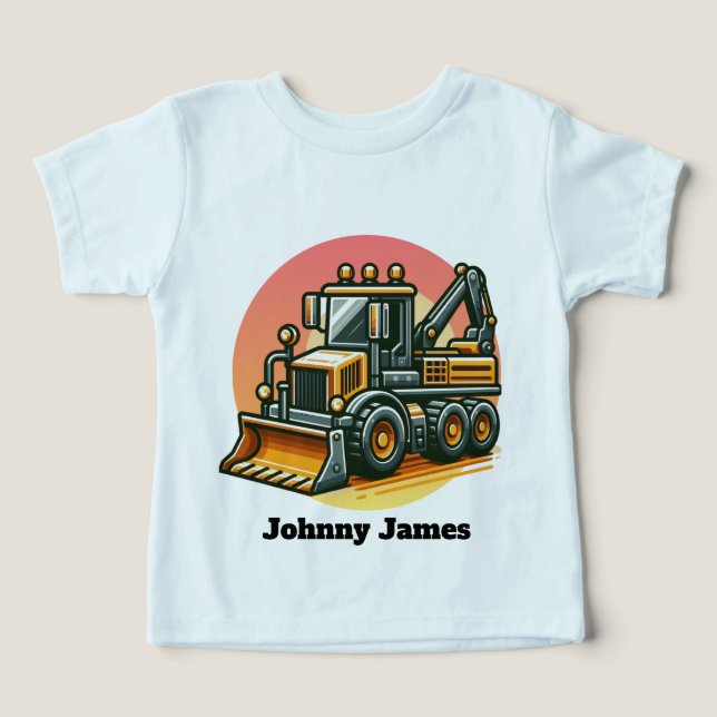 Cool Toddler Boys construction customizable  (Design Front)