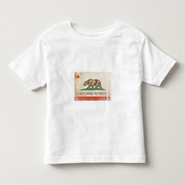 Cool Toddler Tee Distressed Flag from California (Front)