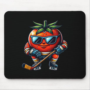 Cool Tomato Ice Hockey Player Vibes Mouse Pad