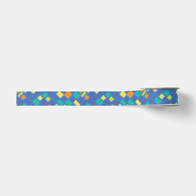 Cool Tone chequerboard Kid's   Grosgrain Ribbon (Front)