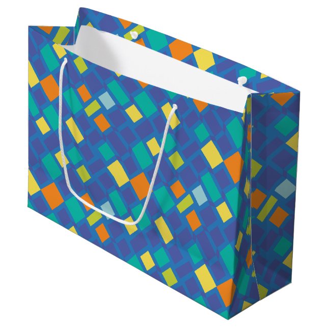 Cool Tone chequerboard Kid's   Large Gift Bag (Front Angled)