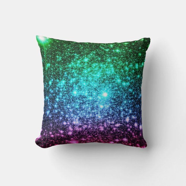 Cool Tone Stars Galaxy Pillow (Front)
