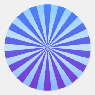 Cool Tone Sunburst - Reto Groovy Design Classic Round Sticker