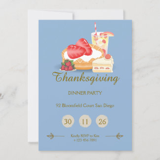 Cool Tone Thanksgiving Invitation | Dinner Party