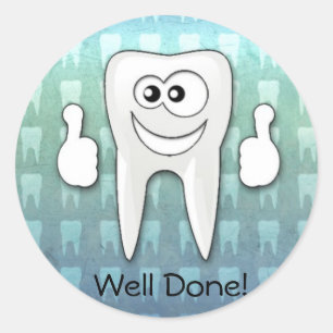 Cool tooth "well done" sticker
