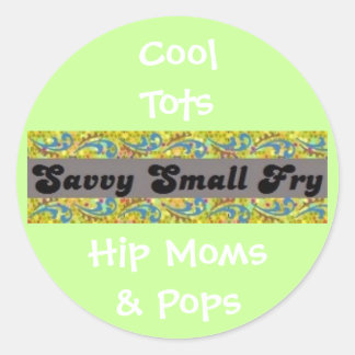 Cool Tots, Hip Moms & Pops Classic Round Sticker