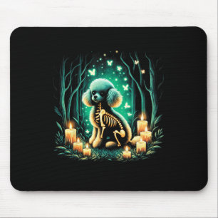 Cool Toy Poodle Dog Skeleton Halloween Dog Mum Dad Mouse Pad