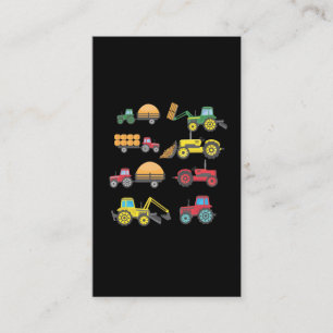 Cool Tractor Drawing Farm Lover Agriculture Kid Business Card