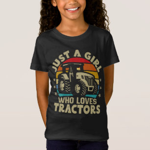 Cool Tractor Lover Just A Girl Who Loves Tractors  T-Shirt