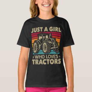 Cool Tractor Lover Just A Girl Who Loves Tractors T-Shirt