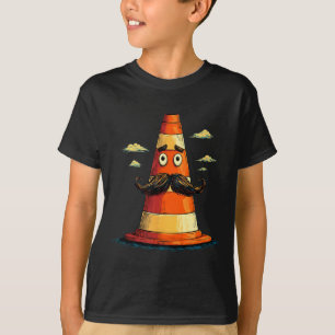 Cool Traffic Cone with Moustache Beard for Boys an T-Shirt