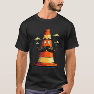 Cool Traffic Cone with Moustache Beard for Boys an T-Shirt