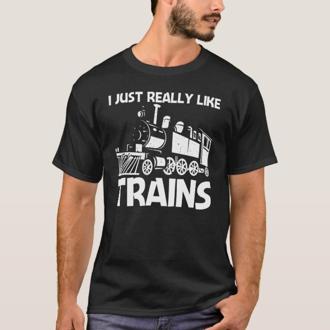 Cool Train For Men Women Train Locomotive Railroad T-Shirt (Front)